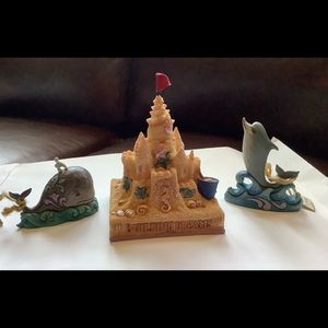 Jim Shore Sandcastle/Whale/Dolphin Set
